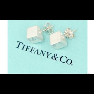 Tiffany & Co. Square Cube Sterling Silver Earrings